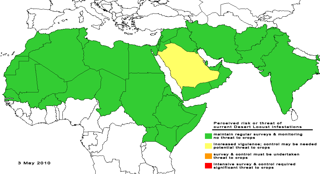 3 May. Threat level increases to Caution in Saudi Arabia