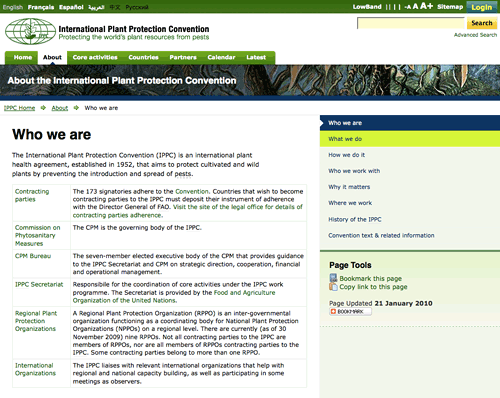 The International Plant Protection Convention Web site 