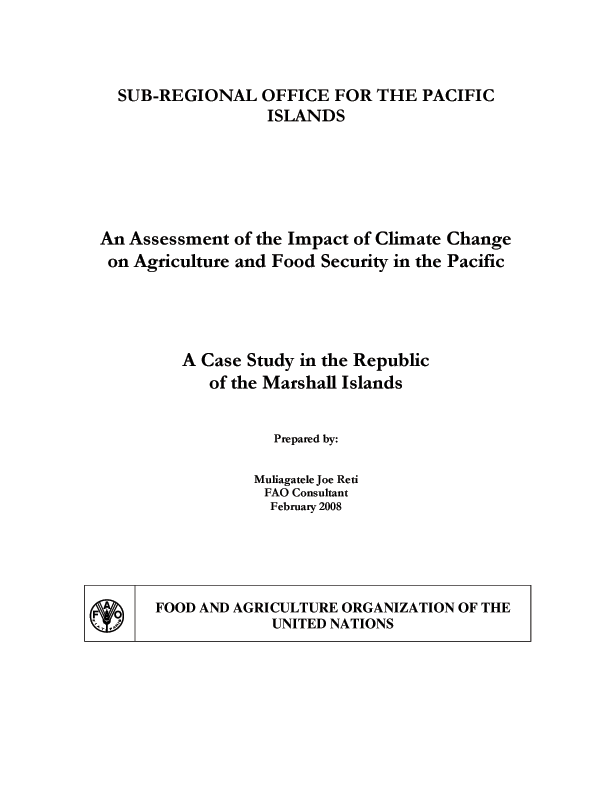 Climate Change and Food Security in the Pacific  -  Policy Brief