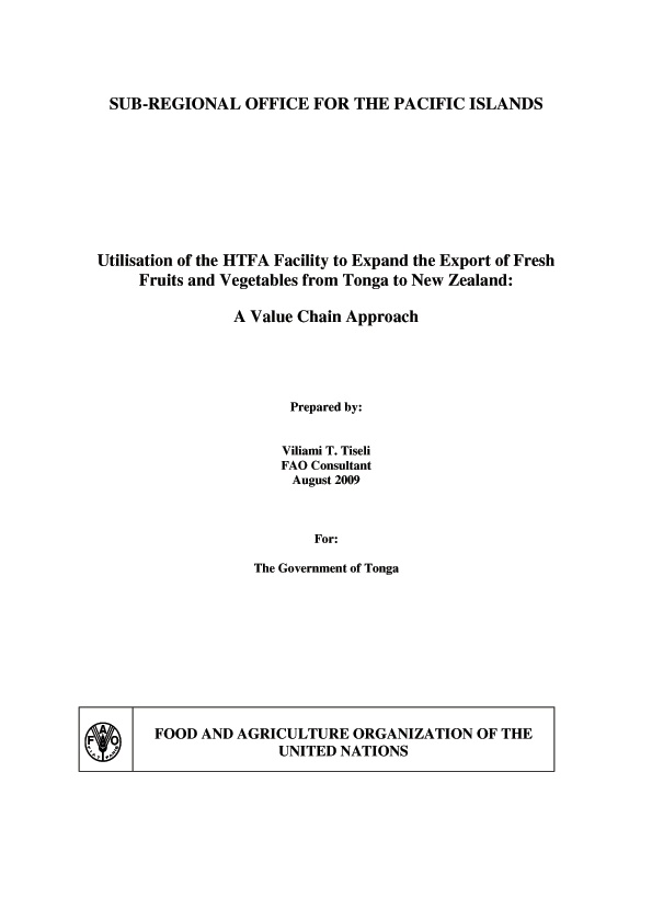 Natures Way Cooperative(Fiji) : A Case Study of Agriculture for Growth in the Pacific