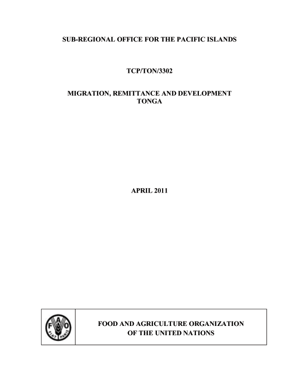 Migration, Remittance and Development Tonga