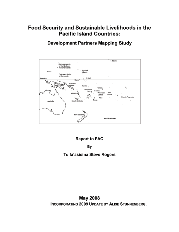 Food Security and Sustainable Livelihoods in the Pacific Island Countries