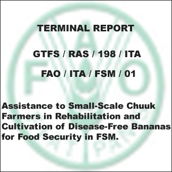 Terminal Report. GTFS / RAS / 198 / ITA. FAO / ITA / FSM / 01. Assistance to Small-Scale Chuuk Farmers in Rehabilitation and Cultivation of Disease-Free Bananas for Food Security in FSM.