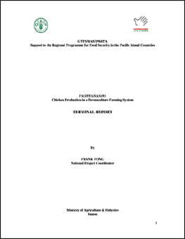 Chicken Production in a Permaculture Farming System  -  Terminal Report  FAO / ITA / SAM / 01.