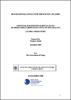Potential for Exports of Retail Packs of Frozen Root-Crops from Tonga to New Zealand.