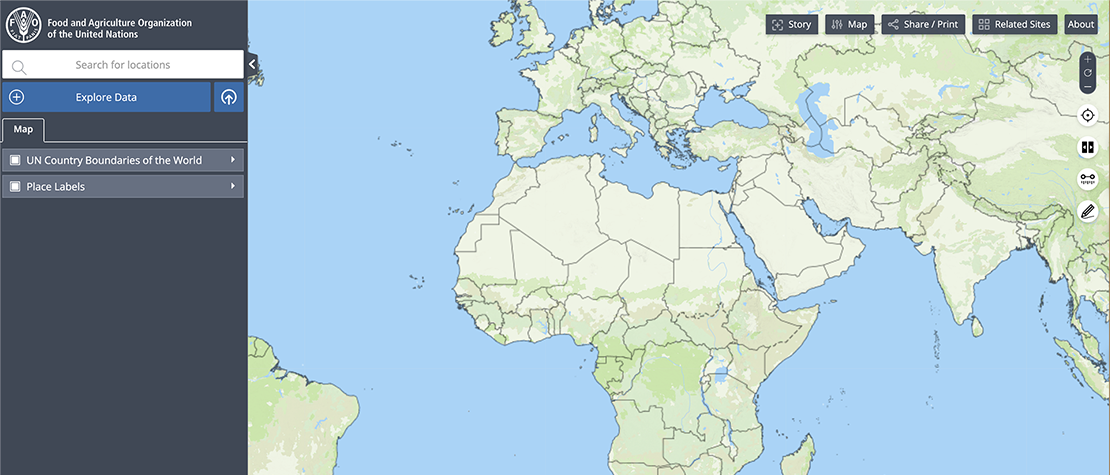 Screenshot of the Geospatial Platform