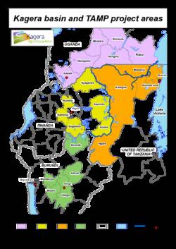 Map of the Kagera basin and TAMP project areas