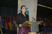 Gong Li accepts her nomination as an FAO Goodwill Ambassador.