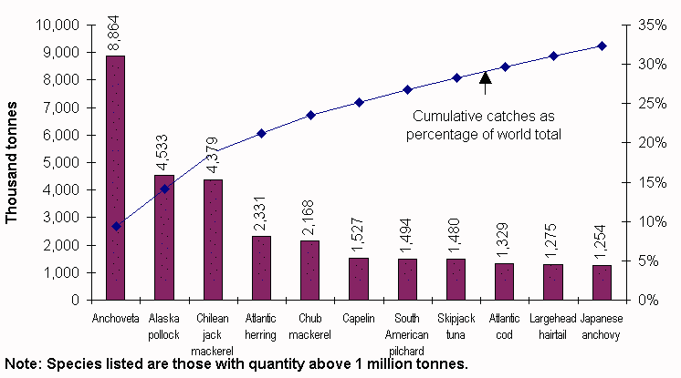 Figure 9 Capture Fishery Production: Top Species in 1996
