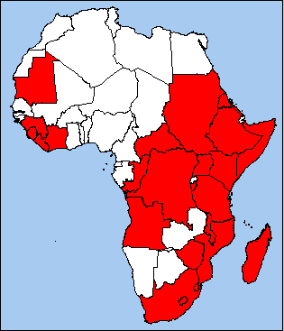 CARTE DES PAYS CONFRONT�S � DES CRISES ALIMENTAIRES (24 PAYS)