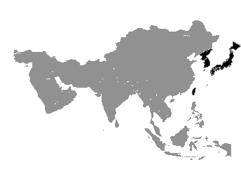 Japan, Democratic People's Republic of Korea,
Republic of Korea, China, SAR of Hong Kong, Taiwan Province of China