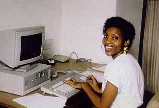 Communication technologies: woman at computer