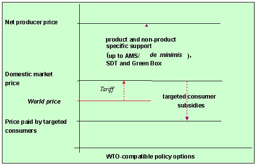 Figure 1: Producer/consumer support options for food importing countries