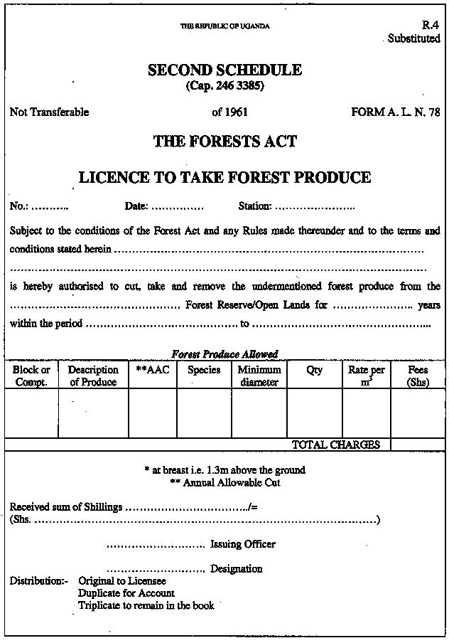 Mod�le de licence d'enlevement des produits forestier