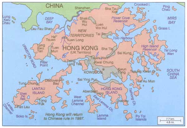 Map of Hong Kong
