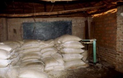 Photo 3 : Village rural dans le district de Siavonga. Entrep�t de l�Arm�e du Salut infest� par le grand capucin des c�r�ales,Zambie, FAO, 1997