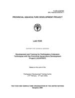 Development and Training for Participatory Extension Techniques with the Provincial Aquaculture Development