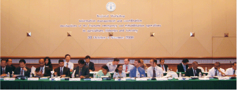 THE NEXT WAVE
OUTCOMES OF THE REGIONAL WORKSHOP ON
INFORMATION MANAGEMENT AND COORDINATION MECHANISMS OF
TSUNAMI EMERGENCY AND REHABILITATION OPERATIONS IN
AGRICULTURE, FISHERIES AND FORESTRY