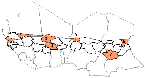 Carte des pays du Sahel
