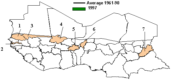 Map of observed areas
