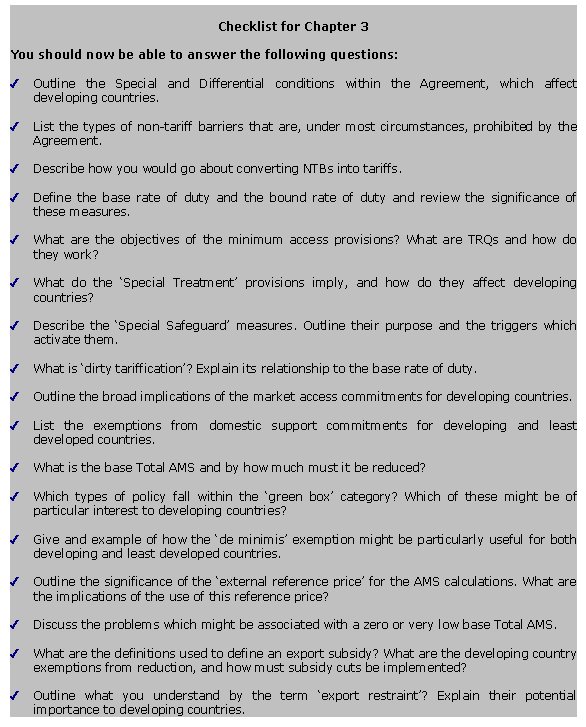 Checklist for Chapter 3