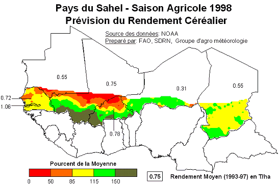 Carte de pr&eacute;vision du rendement c&eacute;r&eacute;alier