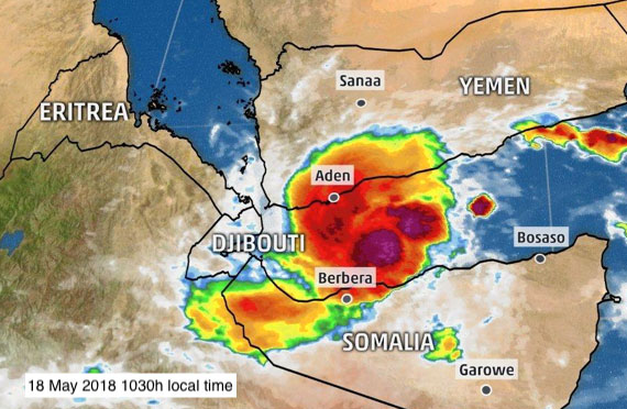 18 May. Tropical cyclone to bring heavy rains to Yemen and northern Somalia