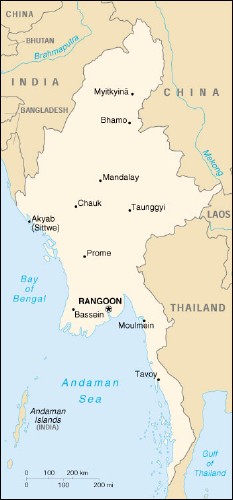 Map of Myanmar