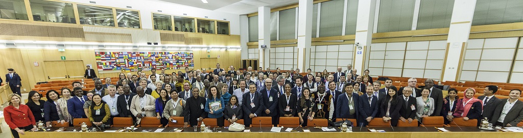 The participants of the fifth Global Meeting of the Mountain Partnership