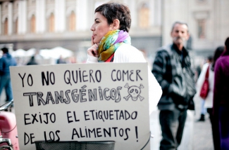 Sign for food labeling during a protest in Chile (CC BY-ND 2.0)