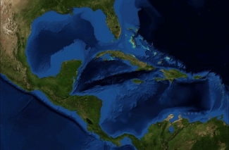 Satellite image of the Caribbean
