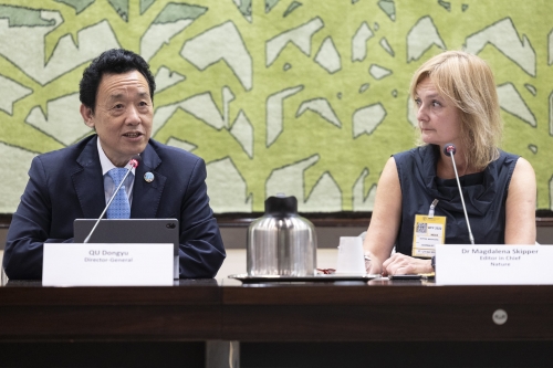 世界粮食论坛：联合国粮农组织总干事敦促农业发展研究人员更多地促进和分享他们的工作，以便在有需要的地方增加影响