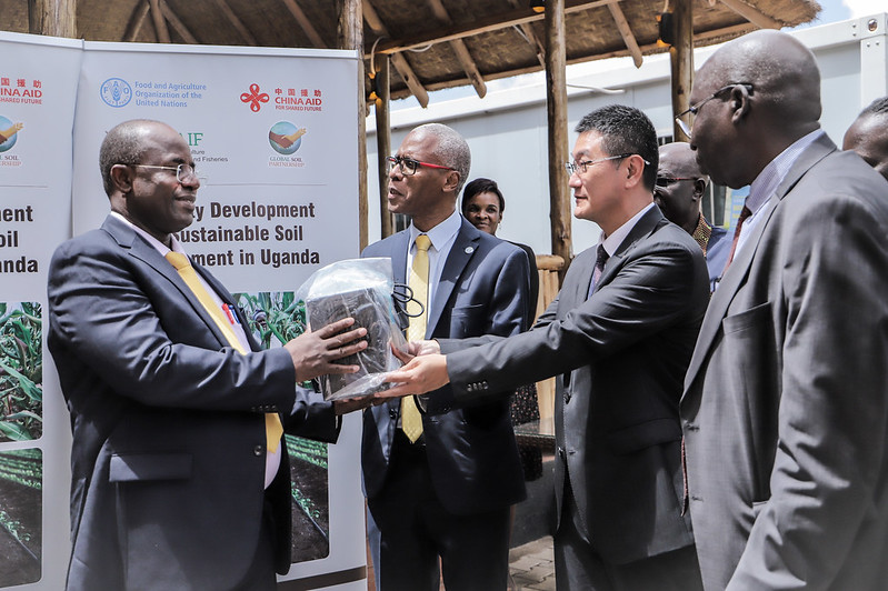 Handover ceremony of soil laboratory equipment (©FAO/Agatha Ayebazibwe)
