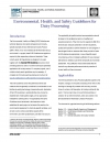 Environmental, health, and safety guidelines for dairy processing