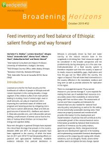 Ethiopia | Feed inventory and feed balance: salient findings and way forward
