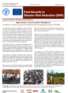 Food Security in Disaster Risk Reduction Newsletter - Vol. 1 Issue 13, December 2011