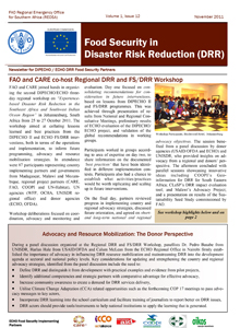 Food Security in Disaster Risk Reduction Newsletter - Vol. 1 Issue 12, November 2011