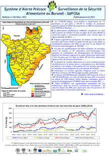 Système d’Alerte Précoce Surveillance de la Sécurité Alimentaire au Burundi – SAP/SSA: No.101
