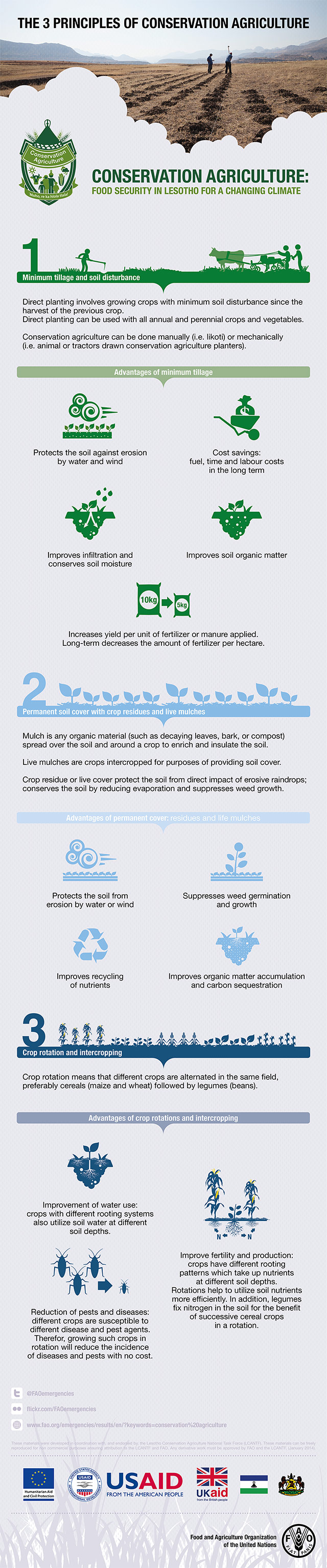 The 3 principles of conservation agriculture - INFOGRAPHIC