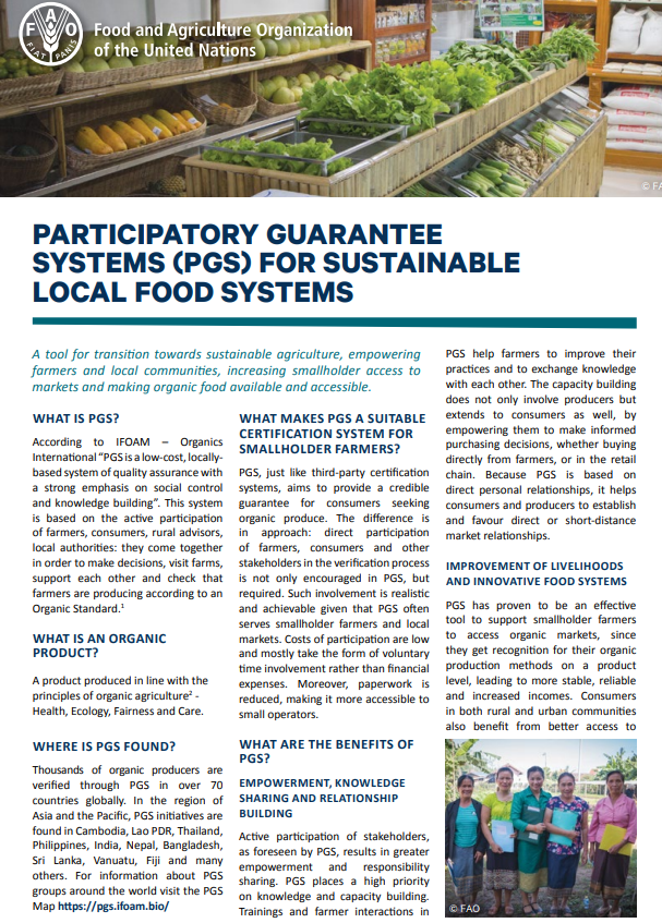 Participatory Guarantee Systems (PGS) for Sustainable Local Food