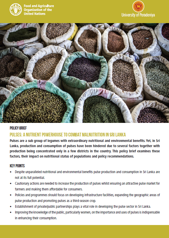 Pulses. A nutrient powerhouse to combat malnutrition, Policy Support and  Governance