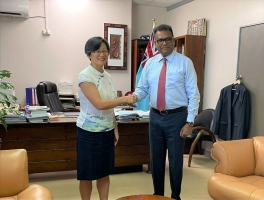 FAO Subregional Coordinator for the Pacific Xiangjun Yao presents her credentials to the Government of Fiji