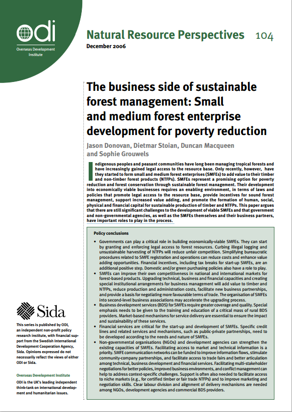 FAO - SFM Tool Detail: The business side of sustainable forest ...