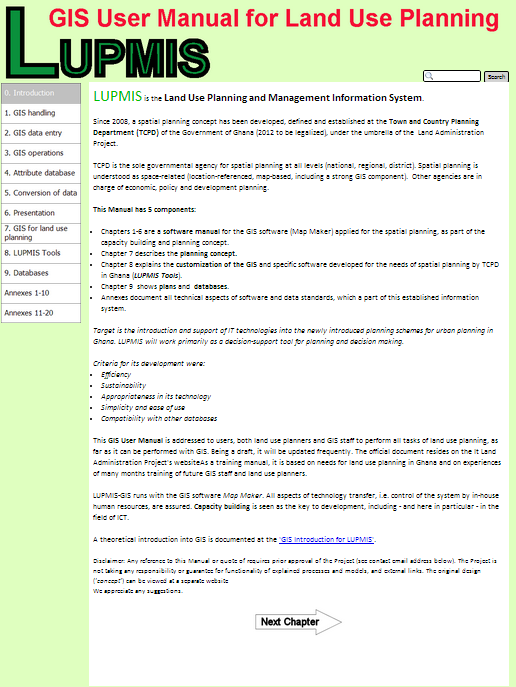 FAO SFM Tool Detail LUPMIS GIS User Manual for Land Use Planning