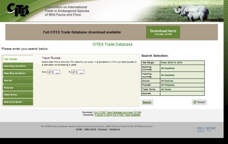 FAO - SFM Tool Detail: CITES Trade database – CITES