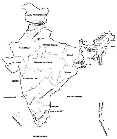 Map showing the States