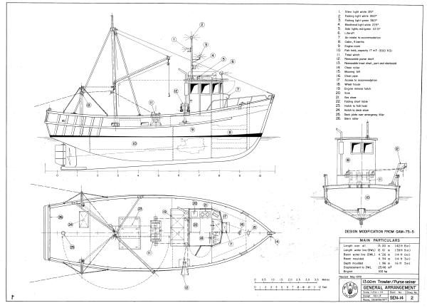 Trawler / Purse seiner - 13m - Fishing Vessel Design Database (FVDD)