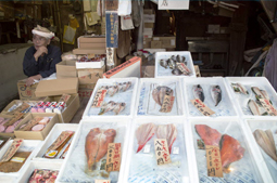 Tokyo, Japan - Scenes from the Tsukiji market in Tokyo.