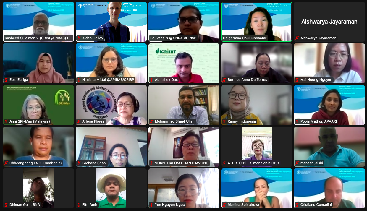Training participants and facilitators on the final day of the virtual training