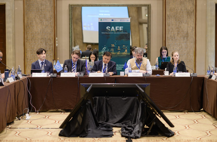 Representatives from ASEAN and EU discussing biosafety and biosecurity standards in captive wildlife facilities in Bangkok, Thailand